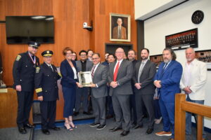Encore Boston Harbor Security and Investigations team accepting the award 