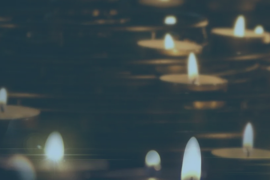 Lit candles