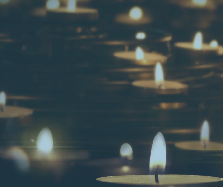 Lit candles