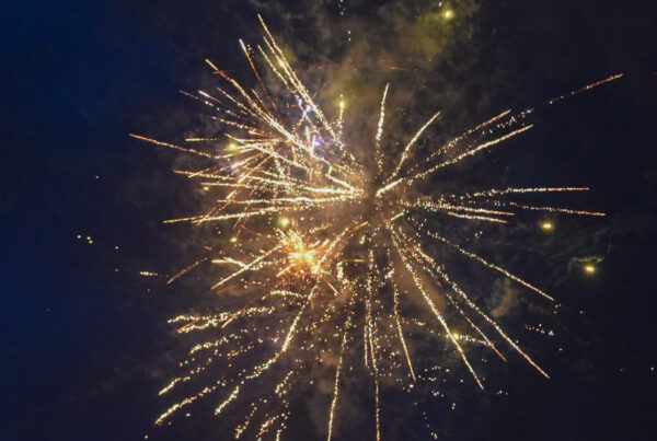 Fireworks explode above Glendale Park.