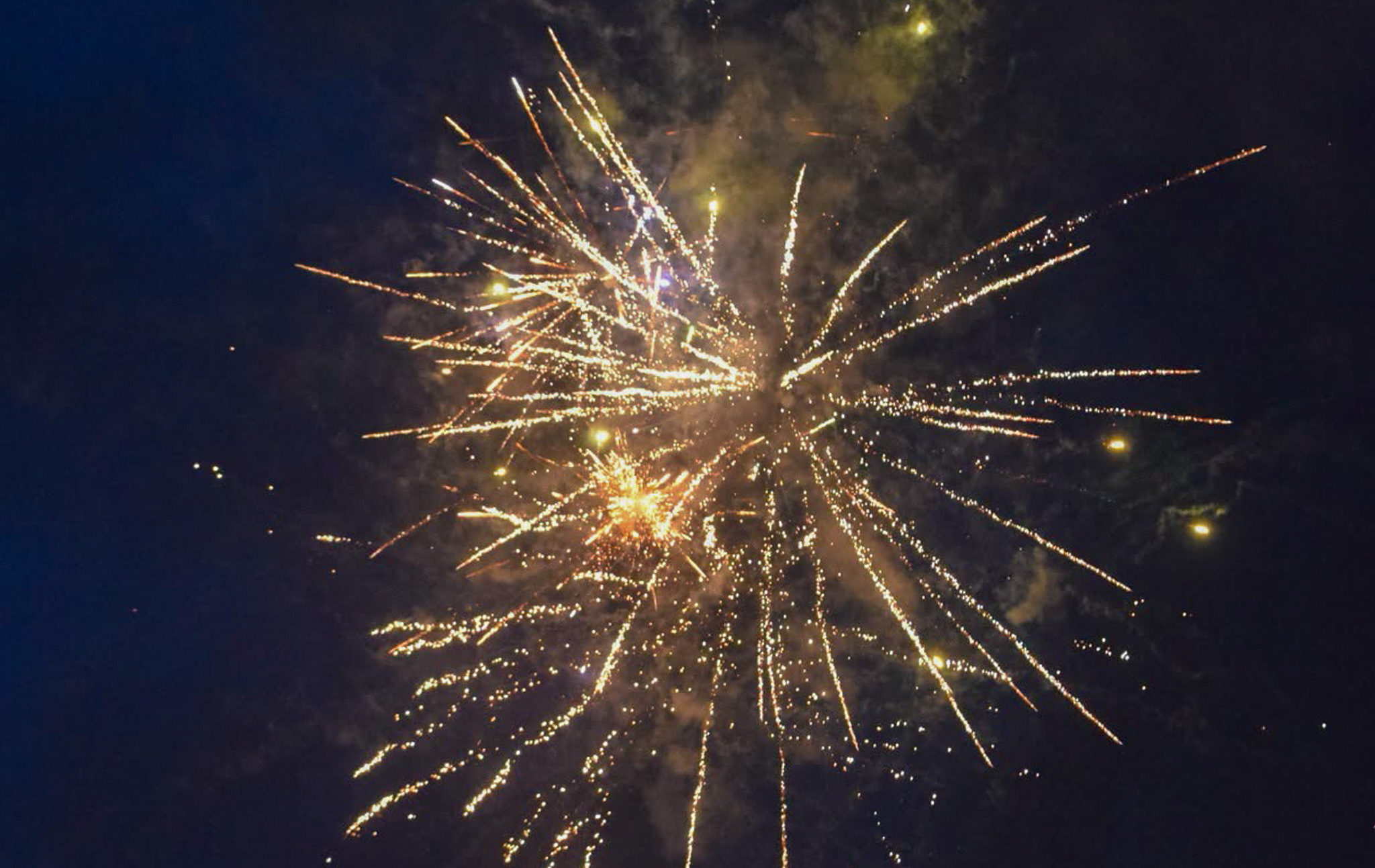 Fireworks explode above Glendale Park.