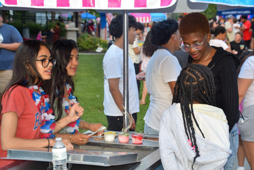 Family ordering at the Richie's Slush booth.