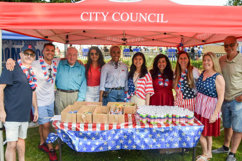 City Council poses at their booth.
